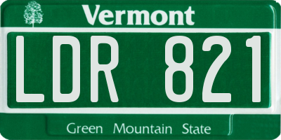 VT license plate LDR821