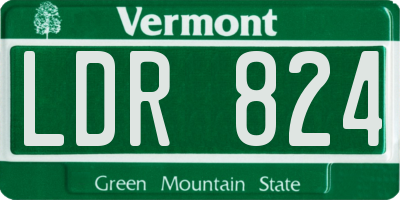 VT license plate LDR824