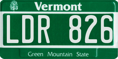 VT license plate LDR826