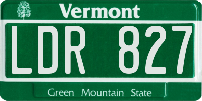 VT license plate LDR827