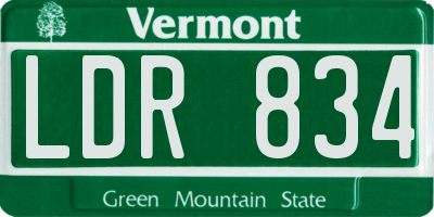 VT license plate LDR834