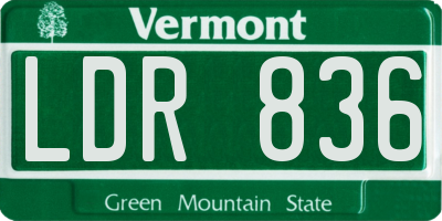 VT license plate LDR836