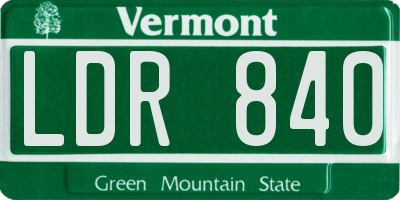 VT license plate LDR840