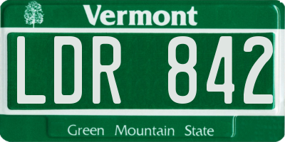 VT license plate LDR842