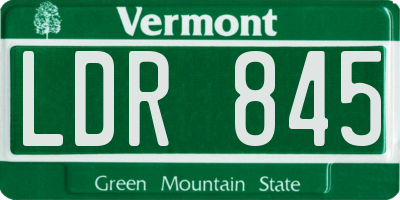 VT license plate LDR845