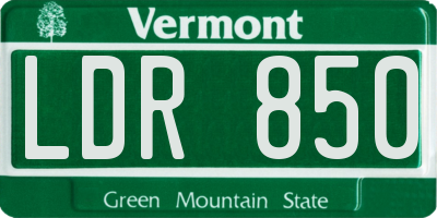VT license plate LDR850