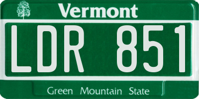 VT license plate LDR851