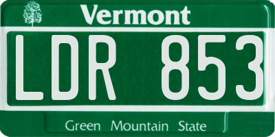 VT license plate LDR853