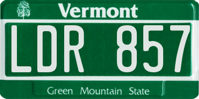 VT license plate LDR857