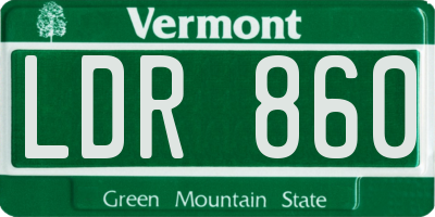 VT license plate LDR860