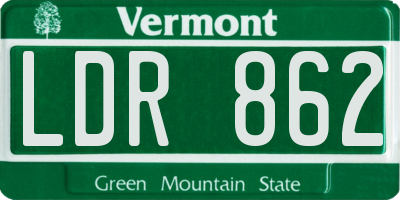 VT license plate LDR862