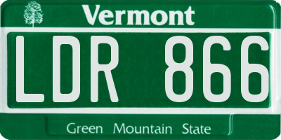 VT license plate LDR866