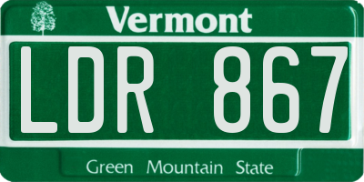 VT license plate LDR867