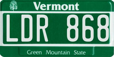 VT license plate LDR868