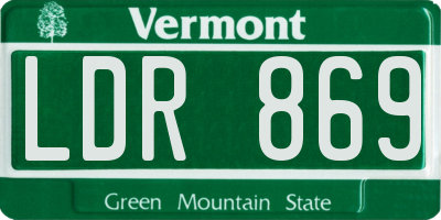 VT license plate LDR869