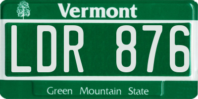 VT license plate LDR876