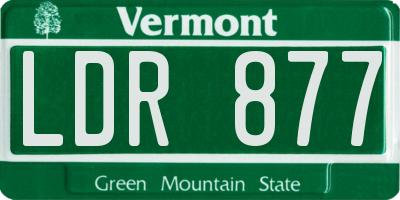 VT license plate LDR877