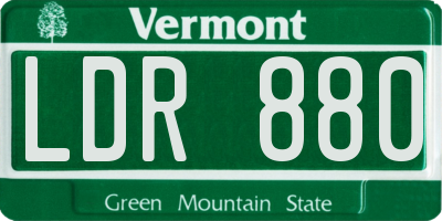 VT license plate LDR880