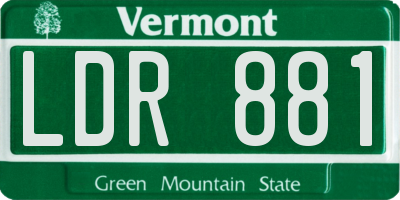VT license plate LDR881