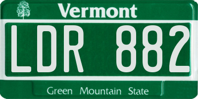 VT license plate LDR882