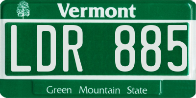 VT license plate LDR885