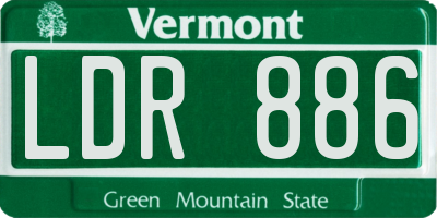 VT license plate LDR886