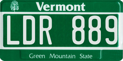 VT license plate LDR889