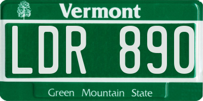 VT license plate LDR890