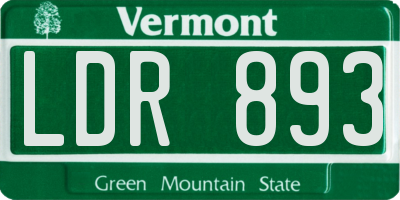 VT license plate LDR893