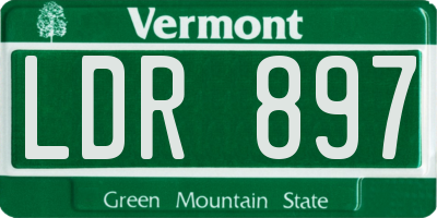 VT license plate LDR897