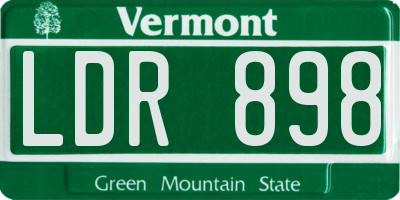VT license plate LDR898