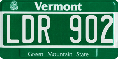 VT license plate LDR902