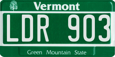 VT license plate LDR903