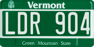 VT license plate LDR904