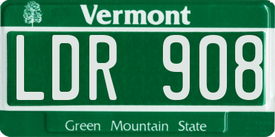 VT license plate LDR908
