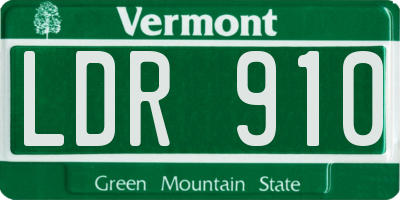 VT license plate LDR910