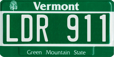 VT license plate LDR911