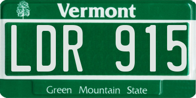 VT license plate LDR915