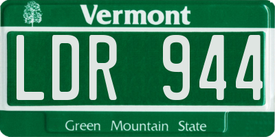 VT license plate LDR944
