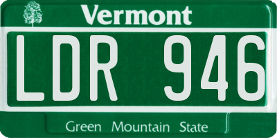 VT license plate LDR946