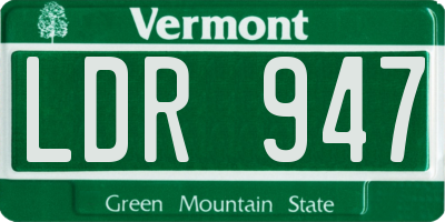 VT license plate LDR947