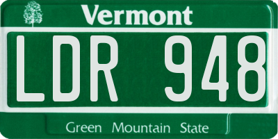 VT license plate LDR948