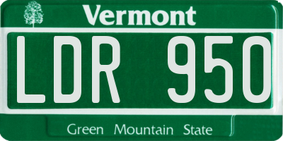 VT license plate LDR950