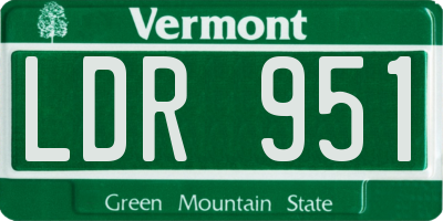 VT license plate LDR951