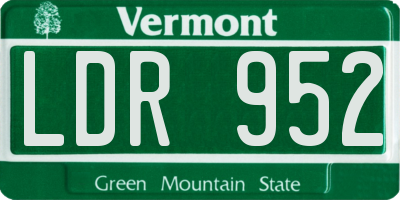 VT license plate LDR952