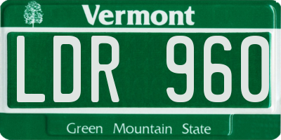 VT license plate LDR960