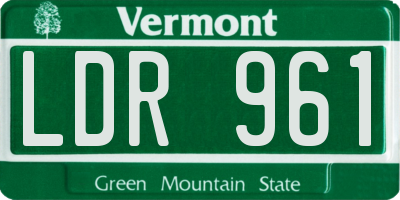 VT license plate LDR961