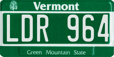 VT license plate LDR964