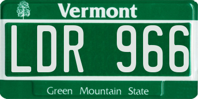 VT license plate LDR966
