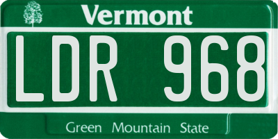 VT license plate LDR968